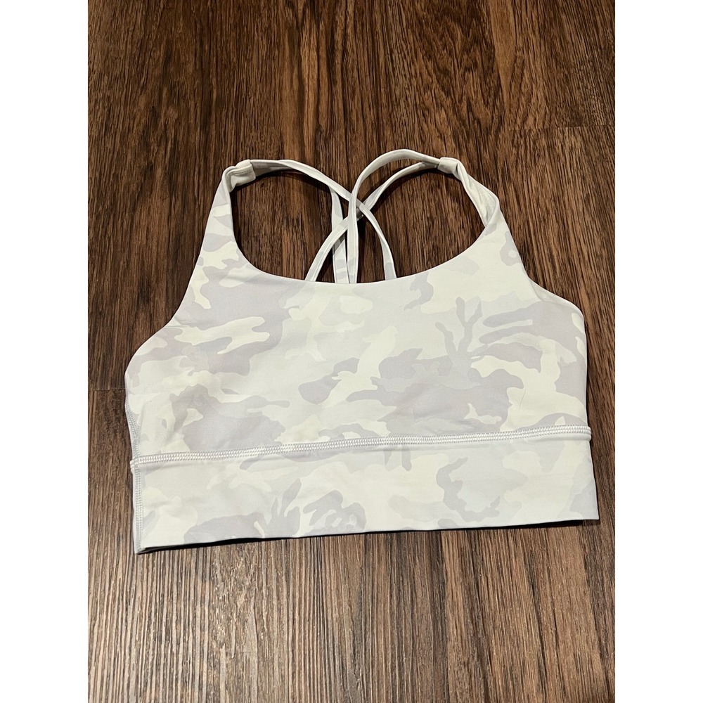 Lululemon Free to Be Serene Bra 6 Heritage 365 Camo Crisp Dew Multi Strappy Back